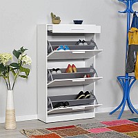 Παπουτσοθήκη Flat Megapap 18 ζεύγων σε χρώμα λευκό 75x29x128εκ.,Έπιπλα εσωτερικού χώρου > Παπουτσοθήκες,Έπιπλα εσωτερικού χώρου