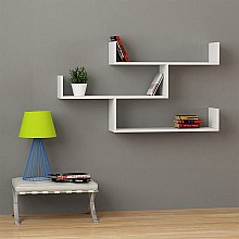 Ραφιέρα τοίχου μελαμίνης Rosana Megapap χρώμα λευκό 119x22x66εκ. 