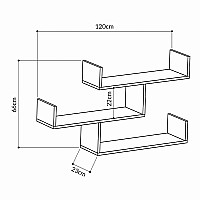 Ραφιέρα τοίχου μελαμίνης Rosana Megapap χρώμα λευκό 119x22x66εκ.,Έπιπλα εσωτερικού χώρου > Ραφιέρες τοίχου,Έπιπλα εσωτερικού χώρου