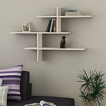 Ραφιέρα τοίχου μελαμίνης Hermes Megapap χρώμα λευκό 123x22x80εκ. 