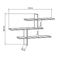 Ραφιέρα τοίχου μελαμίνης Hermes Megapap χρώμα λευκό 123x22x80εκ.,Έπιπλα εσωτερικού χώρου > Ραφιέρες τοίχου,Έπιπλα εσωτερικού χώρου