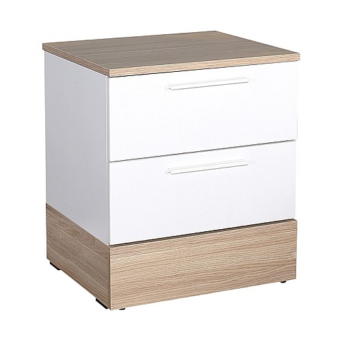 Κομοδίνo Base Megapap σε χρώμα λευκό - sonoma 45x40x52εκ.,Έπιπλα εσωτερικού χώρου > Κομοδίνα,Έπιπλα εσωτερικού χώρου