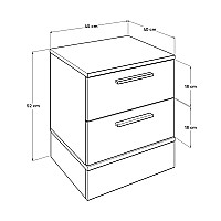 Κομοδίνo Base Megapap σε χρώμα λευκό - sonoma 45x40x52εκ.,Έπιπλα εσωτερικού χώρου > Κομοδίνα,Έπιπλα εσωτερικού χώρου