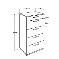 Συρταριέρα Trendline Megapap με σε χρώμα λευκό 60x44x108εκ.,Έπιπλα εσωτερικού χώρου > Συρταριέρες - Τουαλέτες,Έπιπλα εσωτερικού χώρου