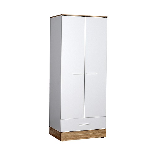 Ντουλάπα ρούχων Base Megapap δίφυλλη σε χρώμα λευκό - sonoma 80x52x198εκ.,Έπιπλα εσωτερικού χώρου > Ντουλάπες ρούχων,Έπιπλα εσωτερικού χώρου
