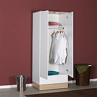 Ντουλάπα ρούχων Base Megapap δίφυλλη σε χρώμα λευκό - sonoma 80x52x198εκ.,Έπιπλα εσωτερικού χώρου > Ντουλάπες ρούχων,Έπιπλα εσωτερικού χώρου