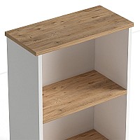 Βιβλιοθήκη μελαμίνης Flora Megapap χρώμα white - oak 52x25x80εκ.,Έπιπλα εσωτερικού χώρου > Βιβλιοθήκες