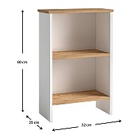 Βιβλιοθήκη μελαμίνης Flora Megapap χρώμα white - oak 52x25x80εκ.,Έπιπλα εσωτερικού χώρου > Βιβλιοθήκες