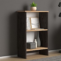 Βιβλιοθήκη μελαμίνης Flora Megapap χρώμα industrial grey - oak 52x25x80εκ.,Έπιπλα εσωτερικού χώρου > Βιβλιοθήκες