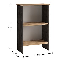 Βιβλιοθήκη μελαμίνης Flora Megapap χρώμα industrial grey - oak 52x25x80εκ.,Έπιπλα εσωτερικού χώρου > Βιβλιοθήκες
