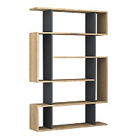 Βιβλιοθήκη μελαμίνης Clint Megapap χρώμα sonoma - ανθρακί 108x25x161εκ.,Έπιπλα εσωτερικού χώρου > Βιβλιοθήκες