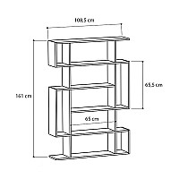 Βιβλιοθήκη μελαμίνης Clint Megapap χρώμα sonoma - ανθρακί 108x25x161εκ.,Έπιπλα εσωτερικού χώρου > Βιβλιοθήκες