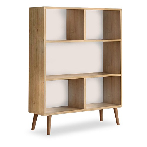 Βιβλιοθήκη μελαμίνης Cube Megapap χρώμα oak 80x24x100εκ.,Έπιπλα εσωτερικού χώρου > Βιβλιοθήκες