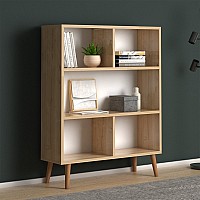 Βιβλιοθήκη μελαμίνης Cube Megapap χρώμα oak 80x24x100εκ.,Έπιπλα εσωτερικού χώρου > Βιβλιοθήκες