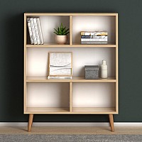 Βιβλιοθήκη μελαμίνης Cube Megapap χρώμα oak 80x24x100εκ.,Έπιπλα εσωτερικού χώρου > Βιβλιοθήκες