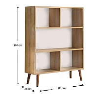 Βιβλιοθήκη μελαμίνης Cube Megapap χρώμα oak 80x24x100εκ.,Έπιπλα εσωτερικού χώρου > Βιβλιοθήκες