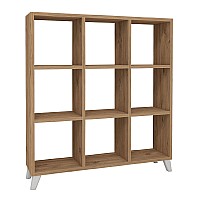 Βιβλιοθήκη μελαμίνης Saul Megapap χρώμα pine oak 88,2x20x88,2εκ.,Έπιπλα εσωτερικού χώρου > Βιβλιοθήκες