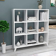 Βιβλιοθήκη μελαμίνης Saul Megapap χρώμα λευκό 88,2x20x88,2εκ. 