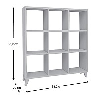 Βιβλιοθήκη μελαμίνης Saul Megapap χρώμα λευκό 88,2x20x88,2εκ.,Έπιπλα εσωτερικού χώρου > Βιβλιοθήκες
