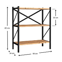 Βιβλιοθήκη Jocasta Megapap μεταλλική - μελαμίνης χρώμα pine oak 66x34x85εκ.,Έπιπλα εσωτερικού χώρου > Βιβλιοθήκες