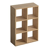 Βιβλιοθήκη Cube Megapap από μελαμίνη χρώμα oak 73,5x34x109εκ.,Έπιπλα εσωτερικού χώρου > Βιβλιοθήκες
