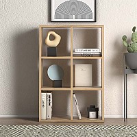 Βιβλιοθήκη Cube Megapap από μελαμίνη χρώμα oak 73,5x34x109εκ.,Έπιπλα εσωτερικού χώρου > Βιβλιοθήκες