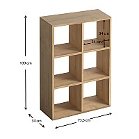 Βιβλιοθήκη Cube Megapap από μελαμίνη χρώμα oak 73,5x34x109εκ.,Έπιπλα εσωτερικού χώρου > Βιβλιοθήκες