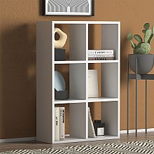 Βιβλιοθήκη Cube Megapap από μελαμίνη χρώμα λευκό 73,5x34x109εκ. 