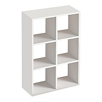 Βιβλιοθήκη Cube Megapap από μελαμίνη χρώμα λευκό 73,5x34x109εκ.,Έπιπλα εσωτερικού χώρου > Βιβλιοθήκες