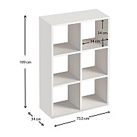 Βιβλιοθήκη Cube Megapap από μελαμίνη χρώμα λευκό 73,5x34x109εκ.,Έπιπλα εσωτερικού χώρου > Βιβλιοθήκες