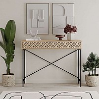 Κονσόλα Heaton Megapap μεταλλική - μελαμίνης χρώμα sapphire oak 110x35,6x90εκ. Κονσόλα Heaton Megapap μεταλλική - μελαμίνης χρώμα sapphire oak 110x35,6x90εκ.,Έπιπλα εσωτερικού χώρου > Κονσόλες