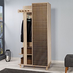 Έπιπλο εισόδου Soho Megapap από μελαμίνη χρώμα sonoma 90x36x194εκ. Έπιπλο εισόδου Soho Megapap από μελαμίνη χρώμα sonoma 90x36x194εκ.