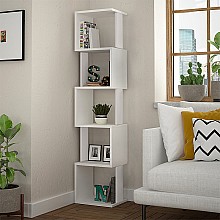 Βιβλιοθήκη Piri Megapap από μελαμίνη χρώμα λευκό 35x30x161εκ. 