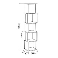 Βιβλιοθήκη Piri Megapap από μελαμίνη χρώμα λευκό 35x30x161εκ.,Έπιπλα εσωτερικού χώρου > Βιβλιοθήκες
