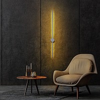 Απλίκα τοίχου Led Trooper Megapap μεταλλική χρώμα γκρι 7x10x91εκ.,Φωτισμός > Απλίκες