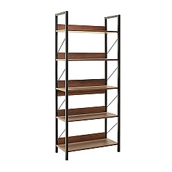 Βιβλιοθήκη Connect Megapap χρώμα καρυδί 73x35x172εκ.