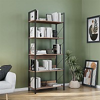 Βιβλιοθήκη Connect Megapap χρώμα καρυδί 73x35x172εκ.,Έπιπλα εσωτερικού χώρου > Βιβλιοθήκες