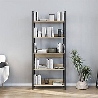 Βιβλιοθήκη Connect Megapap χρώμα florida oak 73x35x172εκ.,Έπιπλα εσωτερικού χώρου > Βιβλιοθήκες