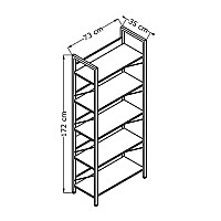 Βιβλιοθήκη Connect Megapap χρώμα florida oak 73x35x172εκ.,Έπιπλα εσωτερικού χώρου > Βιβλιοθήκες