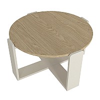 Τραπεζάκι σαλονιού Rebel Megapap χρώμα rota oak - sandstone Ø70x38εκ.,Έπιπλα εσωτερικού χώρου > Τραπεζάκια σαλονιού