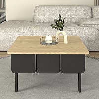 Τραπεζάκι σαλονιού Pedro Megapap χρώμα ανθρακί - rota oak 73,2x73,2x38,6εκ.,Έπιπλα εσωτερικού χώρου > Τραπεζάκια σαλονιού