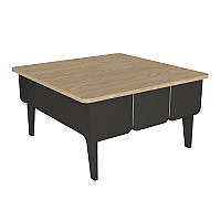 Τραπεζάκι σαλονιού Pedro Megapap χρώμα ανθρακί - rota oak 73,2x73,2x38,6εκ.,Έπιπλα εσωτερικού χώρου > Τραπεζάκια σαλονιού