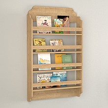 Επιτοίχια βιβλιοθήκη - ραφιέρα Montessori Megapap χρώμα sapphire oak 80x15x132εκ. 