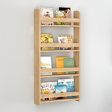 Επιτοίχια βιβλιοθήκη - ραφιέρα Montessori Megapap χρώμα sapphire oak 60x15x120εκ. 