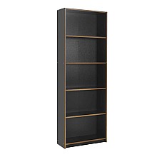 Βιβλιοθήκη Max Megapap χρώμα ανθρακί 64x26x182εκ. 