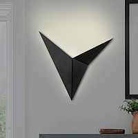Απλίκα τοίχου Bird Megapap μεταλλική χρώμα μαύρο 34x5x34εκ.,Φωτισμός > Απλίκες