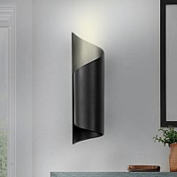 Απλίκα τοίχου Sivani Megapap E27 μεταλλική χρώμα μαύρο Φ10x35εκ.,Φωτισμός > Απλίκες