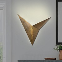 Απλίκα τοίχου Bird Megapap μεταλλική χρώμα χρυσό vintage 34x5x34εκ.,Φωτισμός > Απλίκες