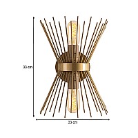 Απλίκα τοίχου Kirpi Megapap E27 μεταλλική χρώμα χρυσό 23x5x33εκ.,Φωτισμός > Απλίκες