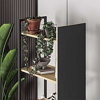 Βιβλιοθήκη Detroit Megapap χρώμα sapphire oak - silky black 58x35,2x175εκ.,Έπιπλα εσωτερικού χώρου > Βιβλιοθήκες